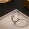 Anillo de Mariposa Amor Nuevo Transfronterizo Completo de Diamante para Mujer Anillo de Zirconia de Color Abierto Ajustable de Gama Alta Venta al por Mayor