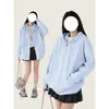 Moletom cinza com capuz para mulheres, nova moda feminina 2026, design exclusivo, blusa soltinha, jaqueta petite para mulheres, outono
