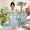 Nuevo Conjunto de Tres Piezas Fresco Dulce Estrella de Alto Valor Bolsa de Tutoría Estrella Mochila Ligera de Viaje de Gran Capacidad para Mujer