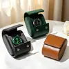 Caja de almacenamiento para relojes de PU, cuero de alta gama, diseño simple, unisex, portátil, adecuada para viajes, caja de exhibición para relojes mecánicos, joyero