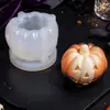 Creación de Dibujos Molde de Silicona de Calabaza Estéreo 3D Cara de Fantasma de Calabaza Halloween Molde para Velas de Aromaterapia Yeso Resina Epoxi