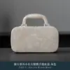 Caja de Cuero de Gama Alta Caja de Empaque para Juego de Té de Viaje al Aire Libre Caja de Regalo Vacía Caja de Almacenamiento de Gran Capacidad para Cosméticos Bolsa Portátil