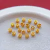 Prata S925 banhada a ouro tamanho pequeno oca cobre com contas DIY acessórios feitos à mão dourado colar pulseira com contas