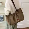 Bolso Tote Retro de Ante Melaleuca para Mujer, Gran Capacidad, Bolso de Viaje para el Trabajo, Nuevo Bolso de Hombro Único Otoño 2026 para Mujer