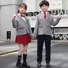 Roupas de jardim de infância Primavera e Outono Novo terno estilo britânico terno uniforme escolar para alunos do ensino fundamental e médio uniforme de classe