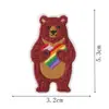 Patches bordados de animais fofos com tema de cura arco-íris: urso, baleia, pinguim, coelho, patches de desenho animado termocolantes para roupas infantis