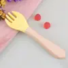 Cuchara de Madera con Mango de Silicona para Bebé al por Mayor Cuchara de Silicona para Niños Cuchara de Silicona de Grado Alimenticio para Bebé Cuchara para Alimentos Complementarios