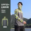 Fábrica Especializada en Suministrar Ropa de Protección Solar Transpirable de Seda de Hielo Ultra Delgada con Cubierta Facial Camuflada para Hombres para Pescar en Verano