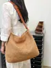 Bolso Tejido de Paja Transfronterizo, Bolso de Playa para Vacaciones, Bolso Tejido Simple de Gran Capacidad Nuevo, Bolso de Hombro Versátil, Bolso Tote para Viajes Diarios