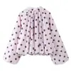 Novedades Verano 2026 Moda Callejera Femenina Transfronteriza Europea y Americana Camisa de Lunares con Abertura Trasera de Aspecto de Alta Gama Venta al por Mayor