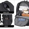 Mochila de negocios para hombre, para exteriores, de tela Oxford, con doble respaldo, con logotipo impreso, para ordenador, informal, para estudiantes de secundaria, de viaje