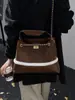 Bolso de Mano Retro de Ante de Nicho, Bolso Hobo de Gran Capacidad Estilo Coreano, Bolso Cruzado para el Trabajo de Mujer, Bolso de Cadena de Rombo