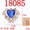 Spot atacado pingente de cristal de amor incrustado oco pingente de moda brincos simples acessórios de liga de cor UV