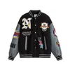 Chaqueta de Béisbol Transfronteriza Estilo Americano para Hombres y Mujeres, Chaqueta de Piloto, Abrigo Retro de Primavera y Otoño Bordado de Moda para Parejas Estilo Universitario