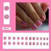 Uñas postizas con textura mate retro de flores verdes naturales y frescas, parche de almendra, uñas postizas europeas y americanas, venta al por mayor