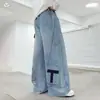 Pantalones de Mezclilla Frescos y con Estilo para Niños 2026 Otoño Nuevas Llegadas para Niños Medianos y Mayores Pantalones de Pierna Ancha con Parches en el Panel Lateral Pantalones de Tijera Ropa de Otoño Pantalones Largos