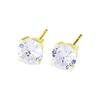 Pendientes de plata de ley 925 con circonitas de nicho para personas mayores, pendientes de comercio exterior con cuatro garras y piedra de mes simple, venta al por mayor