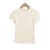 Camiseta de Manga Corta Ajustada Estilo Americano Diseño Spice Girl Brillante Cuello Redondo Pequeño Hombro Verano Nuevo para Mujer