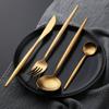 Vajilla de Acero Inoxidable 304 Portugués Europeo Juego de Cuchillo, Tenedor y Cuchara para Bistec de Restaurante Occidental Vajilla Amazon Chapada en Oro