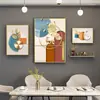 Pintura Decorativa Cálida Nórdica para Comedor Familiar Juego de Arte de Pared de Porcelana de Cristal Decoración de Pared de Aleación de Aluminio Estante de Hierro Colgante