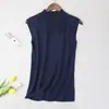 Camisola para Mujer de Verano Ropa Exterior Corta Versátil de Seda de Hielo Tejida Camisa Base Suelta Interior sin Mangas