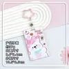 Portatarjetas de dibujos animados de alta transparencia con tapa deslizante y cordón, protector anticaídas para tarjeta de estudiante de campus, funda para tarjeta de autobús al por mayor en stock