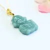 Pingente de Jade Natural Grau A Água Azul Deus da Riqueza Colar Transmissão ao Vivo Área do Templo Atacado S6031703
