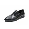 Zapatos de Cuero Hechos a Medida de Fábrica para Hombre, Zapatos Slip-On para Hombre Estilo Británico de Cuero Genuino con Suelas Blandas, Zapatos para Traje de Negocios, Zapatos de Boda