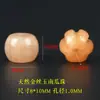 Cen Seda Dourada Jade Abóbora Contas Pulseira DIY Feita à Mão com Contas Contas de Jade Natural Pulseira de Contas Soltas Acessórios de Joias