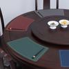 Sousplat de Couro Chuangmu Impermeável, Isolado e à Prova de Óleo Jogo Americano de Mesa de Hotel para Casa Luxo Leve em Forma de Leque Linha Única