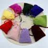 Saco de Veludo Atacado Cordão Saco de Veludo para Joias Saco de Armazenamento para Fones de Ouvido Bolso Grande de Veludo Preto com Cordão