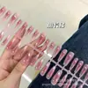 """Foto Real do Vendedor""" Cor Nude Blush Puro Arte de Unha Finalizada Peças de Unha Pré-fabricadas Processamento Manual por Pulverização Atacado Desgaste"""