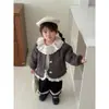 Jaqueta infantil acolchoada de algodão para meninas, outono e inverno, quente e grossa, estilo coreano, casaco de algodão floral com gola redonda, tema floresta para bebê menina