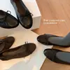 Bailarinas Francesas con Lazo Punta Redonda Corte Bajo Mary Janes Suela Suave Versátiles Slip-on