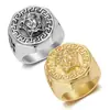 Joyería Personalizada Retro Europea y Americana al por Mayor Anillo de Mitología Griega Antigua de Acero Inoxidable Anillo Personalizado para Hombre de Acero de Titanio