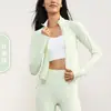 Chamarra de Yoga para Mujer Otoño 2026, Top Ajustado con Cordón, Manga Larga, Cuello Alto, Deportiva, Fitness, Casual