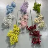 Orquídea Lírio Artificial Falso Buquê Pronto Flores Artificiais de Seda Casamento Arranjo de Chão Flores Plásticas Decoração de Casamento de Luxo