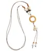 Serie de Animales Marinos Collar de Cerámica Colgante Largo de Vieira Estrella de Mar Caracola Colgante Pequeño Fresco Simple Cadena para Suéter