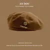 Boina Octogonal Dulce Metálica Estilo Primavera y Otoño para Mujer, Nuevo Moda Estilo Coreano Retro Celebridad de Internet Gorra Newsboy Painter