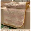 Conjunto de Colcha de Verão Quatro Peças Estilo Fair Isle Desenho Animado, Lavável à Máquina, Colcha Fina de Verão para Crianças, Dormitório de Estudante, Ar Condicionado