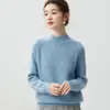Suéter de Tricô Fio Fancy GNC 25% Seda de Amora 75% Caxemira Feminino Gola Alta Meia-calça Manga Raglan Camada Base Grossa