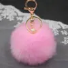 Colgante de Bolsa Bolita de Piel de Perla Llavero de Bola de Piel Llavero de Piel de Conejo Sintético Colgante de Coche Decoración de Bola de Piel Llavero de Piel para Mujer
