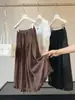 Moderna Falda de Lunares para Mujer, Nuevo Estilo de Verano con Bordes Volantes, Cintura Alta, Adelgazante, Fluida, Casual, Versátil Falda Midi de Corte A