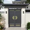 Liga de Alumínio Novo Estilo Chinês Villa Porta Dupla Portão de Pátio Portão Externo para Quintal Portão de Casa Autoconstruída Rural