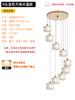 Lustre de escada giratório Nordic moderno minimalista lâmpada de cristal Internet celebridade restaurante Villa loft duplex chão longo lâmpada pendurada