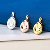 Plata de ley s925 chapado en oro ins colgante ovalado liso e irregular accesorio para pulsera de cristal DIY collar cadena para clavícula