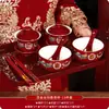 Juego de Cuenco y Palillos de Boda, Dote, Taza de Té, Par Festivo Rojo de Cuencos, Cuencos de Boda, Suministros de Boda