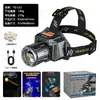 Linterna frontal con zoom multifuncional para exteriores transfronteriza, luz fuerte, lámpara de cabeza de alto lumen, lámpara para pesca nocturna, lámpara de trabajo de iluminación impermeable