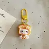 Llavero Colgante de Gato Sándwich 3D de Dibujos Animados Lindo Accesorio Decorativo para Bolsos de Niña Pequeño Regalo para Mejores Amigas
