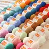 Hilo acrílico, 4 cabos, algodón de leche peinado, 4 hebras, hilo para bebé amigable con la piel, para tejer a mano muñecas DIY, bufandas y mantas